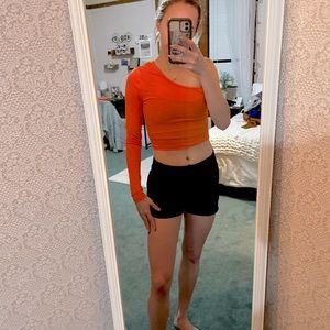 Neon orange crop top